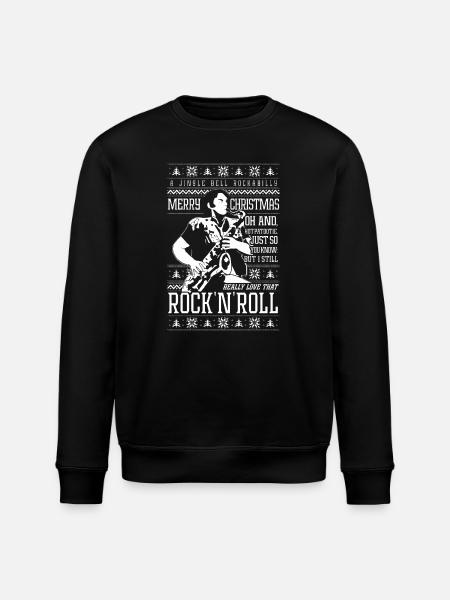 Eddies heißer Patootie Rock'n'Roll Weihnachtspullover - Stanley/Stella Unisex Bio-Sweatshirt ROLLER - Schwarz