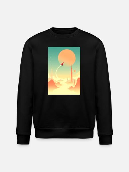 First Journeys Beyond Distant Horizons - Stanley/Stella ROLLER Unisex Organic Sweatshirt - black