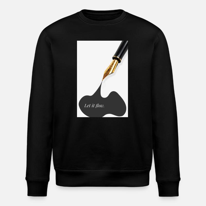 Let it flow minimalist poster pen holder art - Stanley/Stella ROLLER Unisex Organic Sweatshirt - black