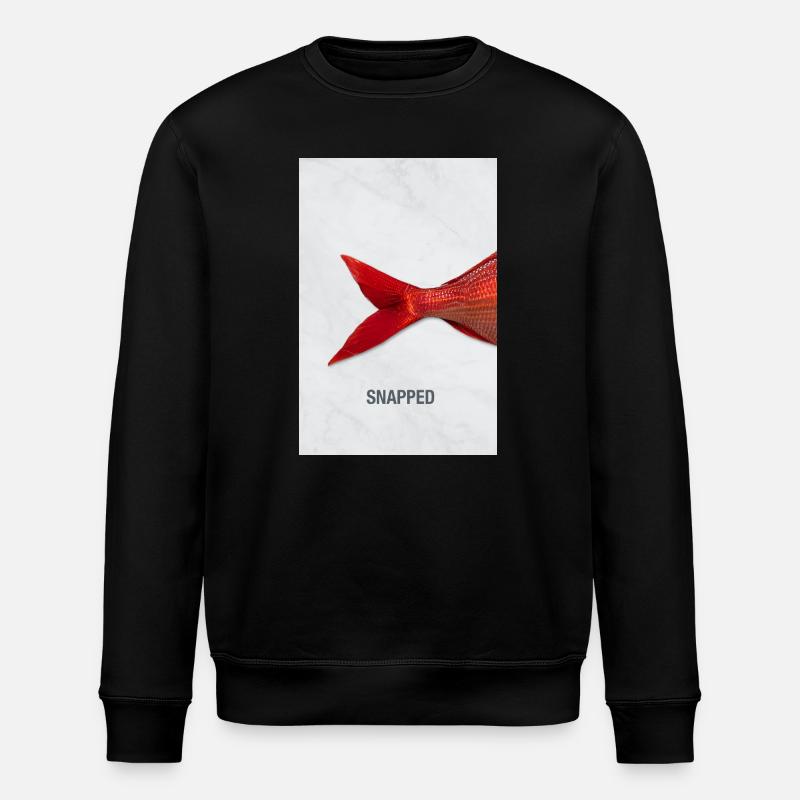 Snapped Fish Minimal Design Modern - Stanley/Stella ROLLER Unisex Organic Sweatshirt - black