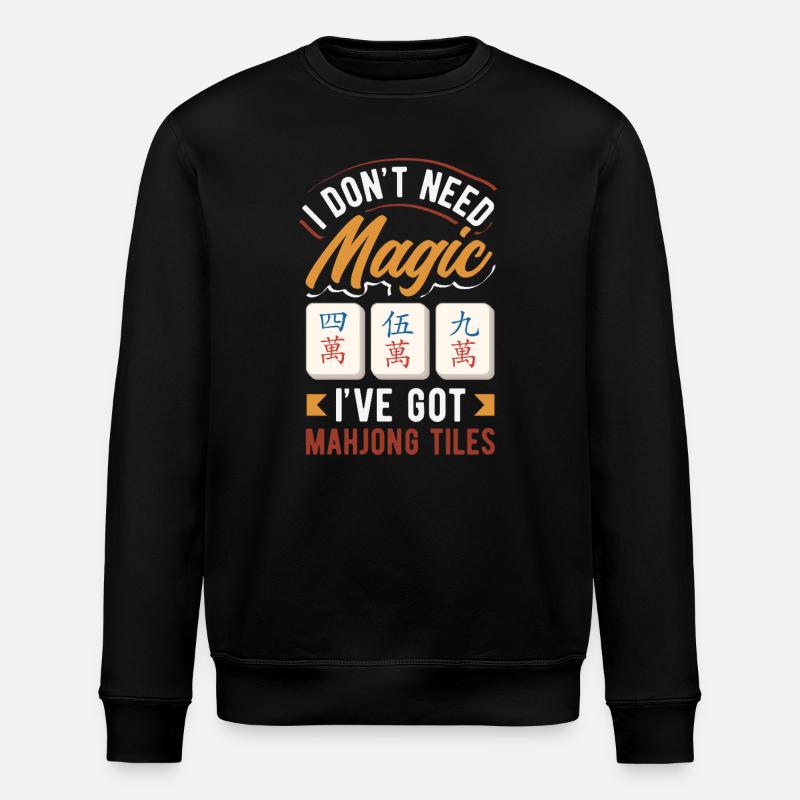 Es Ist Mahjong-zeit - Stanley/Stella Unisex Bio-Sweatshirt ROLLER - Schwarz