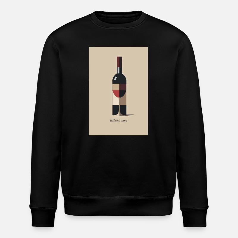 Wine design just one more - Stanley/Stella ROLLER Unisex Organic Sweatshirt - black