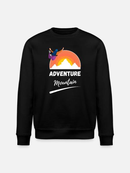 Sunrise Mountain Adventure - Stanley/Stella ROLLER Unisex Organic Sweatshirt - black