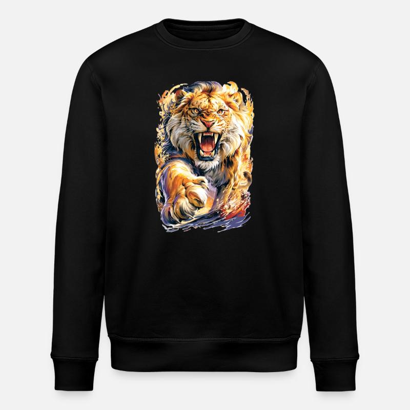 Tolle Wildkatze - Stanley/Stella Unisex Bio-Sweatshirt ROLLER - Schwarz