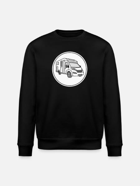 Motorhome (semi-integrated) in round white logo - Stanley/Stella ROLLER Unisex Organic Sweatshirt - black