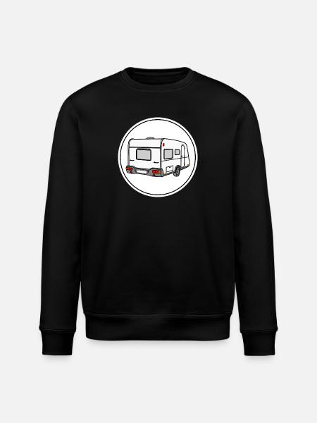 Caravan in round white logo - Stanley/Stella ROLLER Unisex Organic Sweatshirt - black