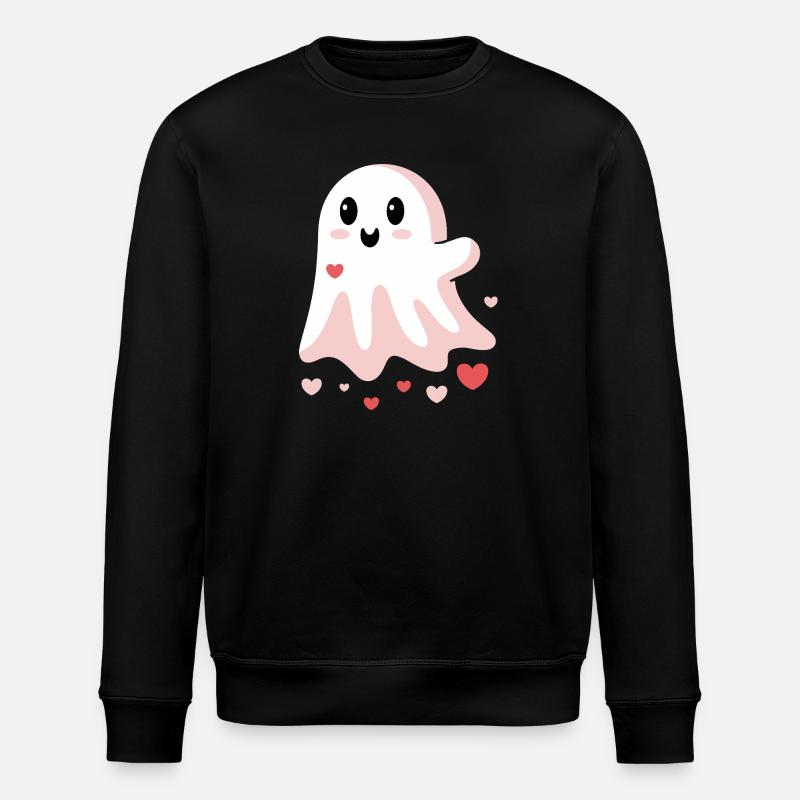 Cute Love Ghost - Stanley/Stella ROLLER Unisex Organic Sweatshirt - black