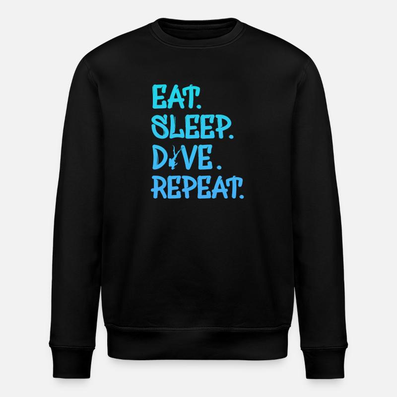 Eat Sleep Dive Repeat - Stanley/Stella Unisex Bio-Sweatshirt ROLLER - Schwarz