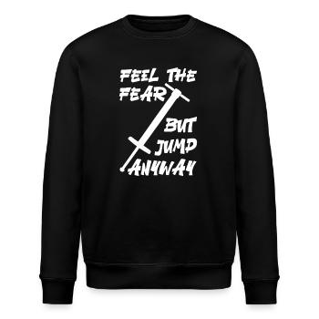 Pogo Stick - feel the fear but jump anyway - Sport - Stanley/Stella ROLLER Unisex Organic Sweatshirt - black - Front - Nik (191cm)