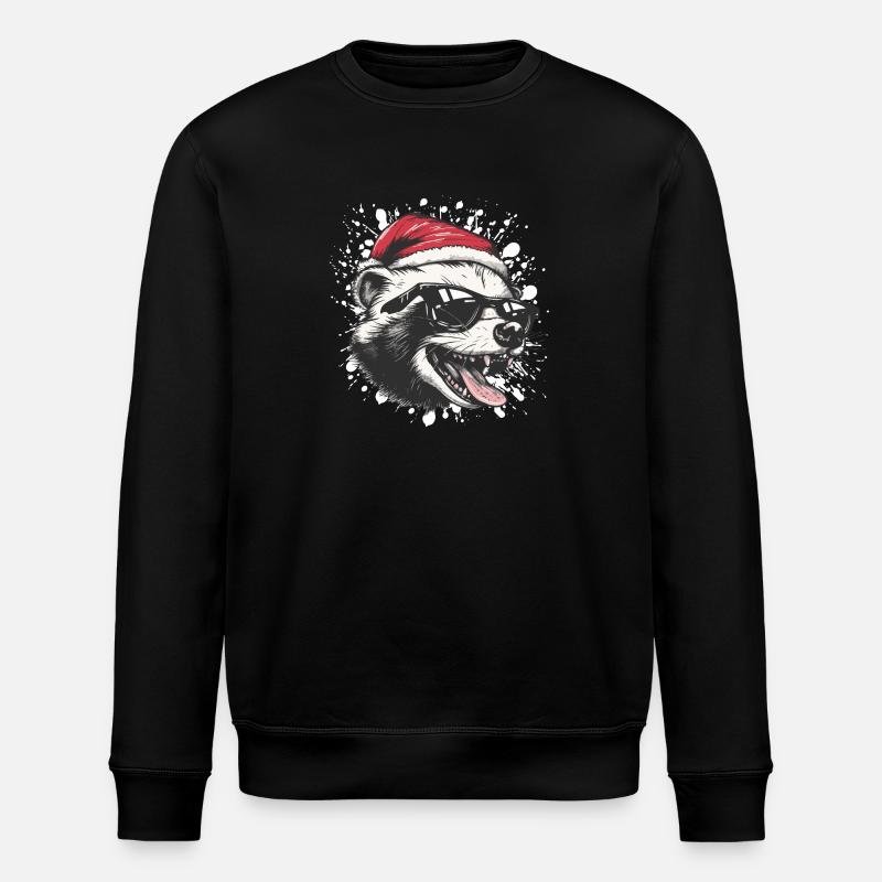 Stinktier Weihnachten Lustig - Stanley/Stella Unisex Bio-Sweatshirt ROLLER - Schwarz