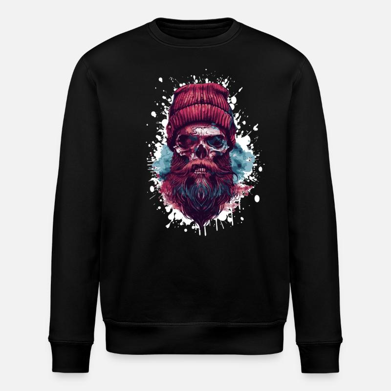 Lumberjack Skull Lumberjack - Stanley/Stella ROLLER Unisex Organic Sweatshirt - black