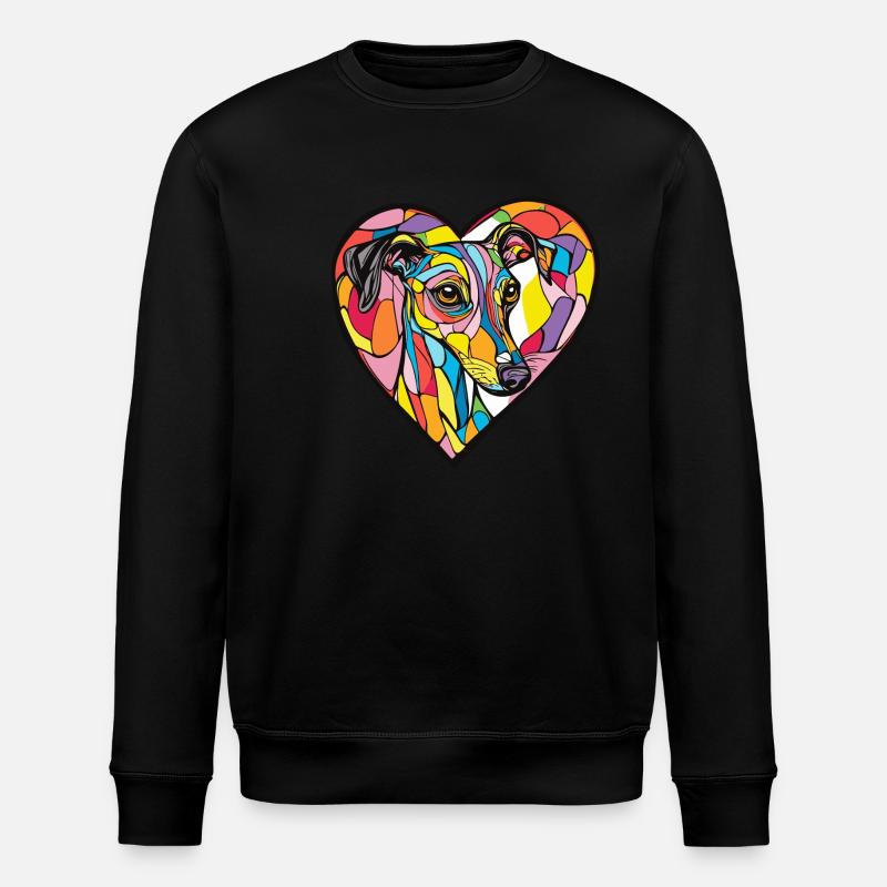Whippet Chien Coeur Amour Chien - Sweat bio ROLLER Stanley/Stella Unisexe - noir