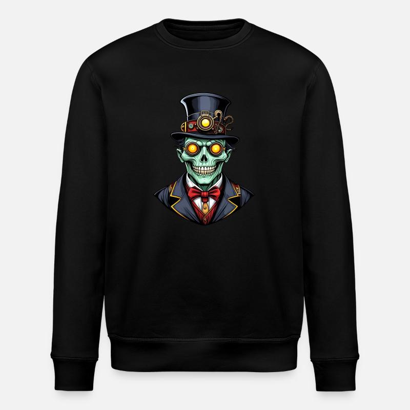 Gruseliger Halloween Steampunk Ghul - Stanley/Stella Unisex Bio-Sweatshirt ROLLER - Schwarz