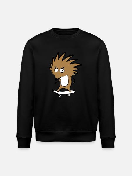 Skate-hedgehog "Knut H. Heckmann" - Stanley/Stella ROLLER Unisex Organic Sweatshirt - black