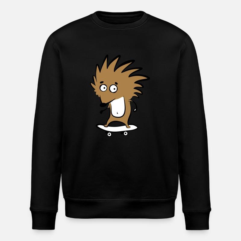 Skate-hedgehog "Knut H. Heckmann" - Stanley/Stella ROLLER Unisex Organic Sweatshirt - black