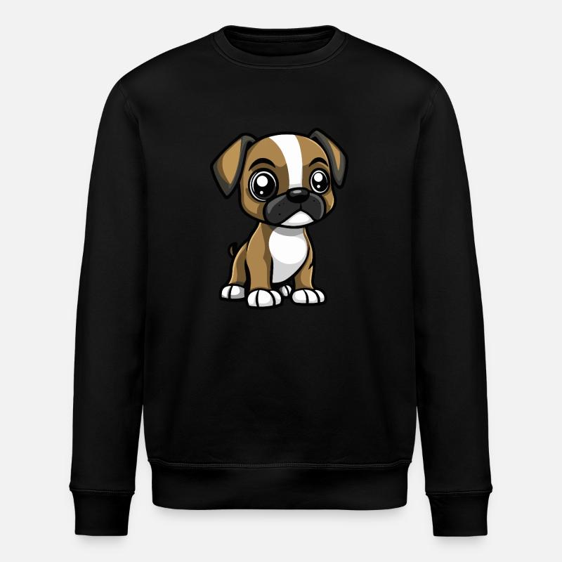Boxer Hund Niedlich - Stanley/Stella Unisex Bio-Sweatshirt ROLLER - Schwarz