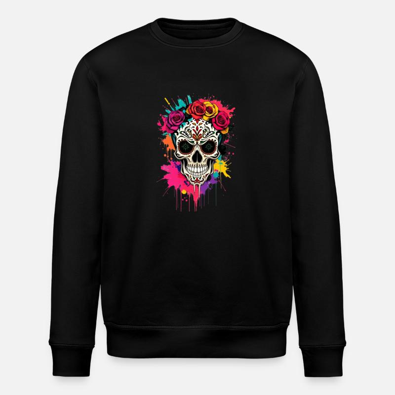Viva Vida Skull - Stanley/Stella Unisex Bio-Sweatshirt ROLLER - Schwarz
