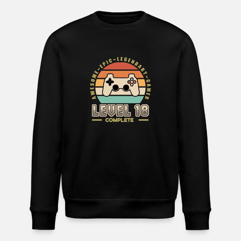 Level 18 years old - Stanley/Stella ROLLER Unisex Organic Sweatshirt - black
