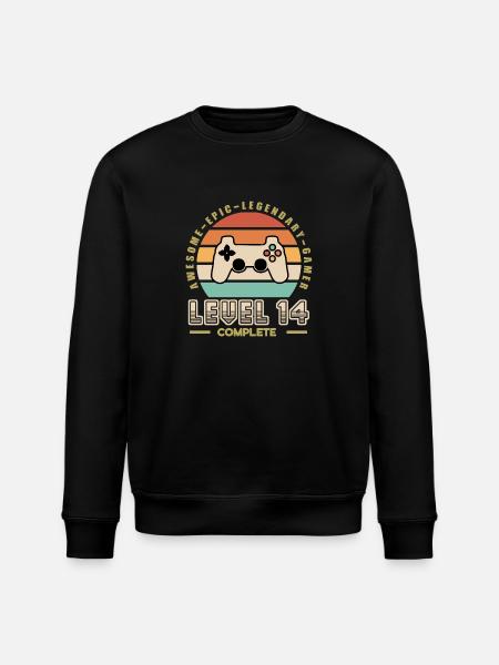 Level 14 years old - Stanley/Stella ROLLER Unisex Organic Sweatshirt - black