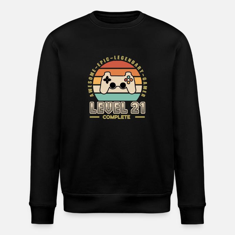 Level 21 years old - Stanley/Stella ROLLER Unisex Organic Sweatshirt - black
