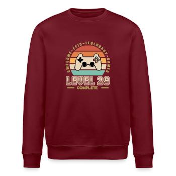 Stufe 29 Jahre alt - Stanley/Stella Unisex Bio-Sweatshirt ROLLER - Burgunderrot - Vorne - Nik (191cm)