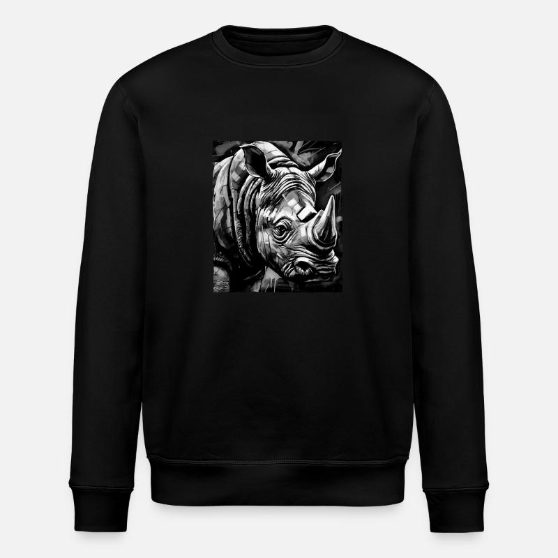 Nashorn Porträt - Stanley/Stella Unisex Bio-Sweatshirt ROLLER - Schwarz