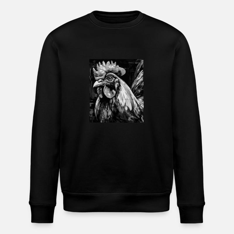 Portrait de coq - Sweat bio ROLLER Stanley/Stella Unisexe - noir