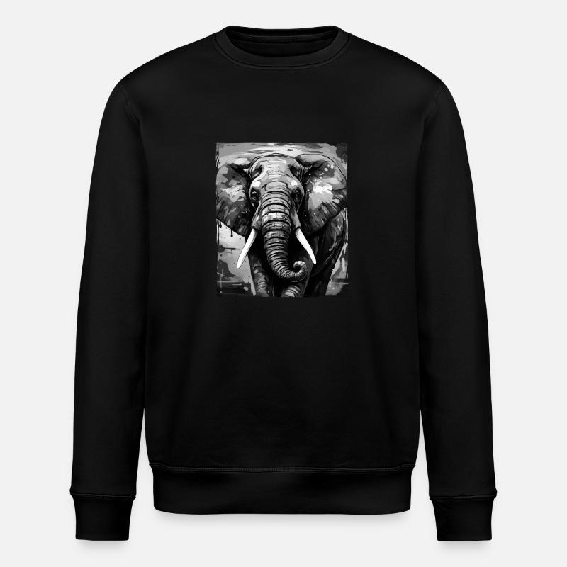 Portrait d’éléphant - Sweat bio ROLLER Stanley/Stella Unisexe - noir