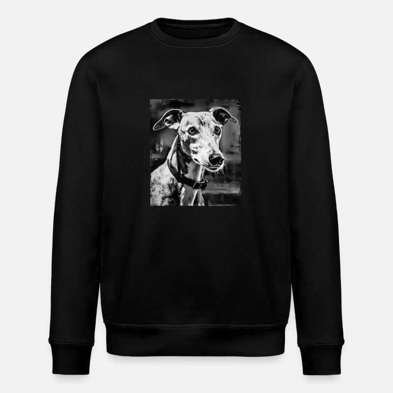 Portrait de chien lévrier - Sweat bio ROLLER Stanley/Stella Unisexe - noir