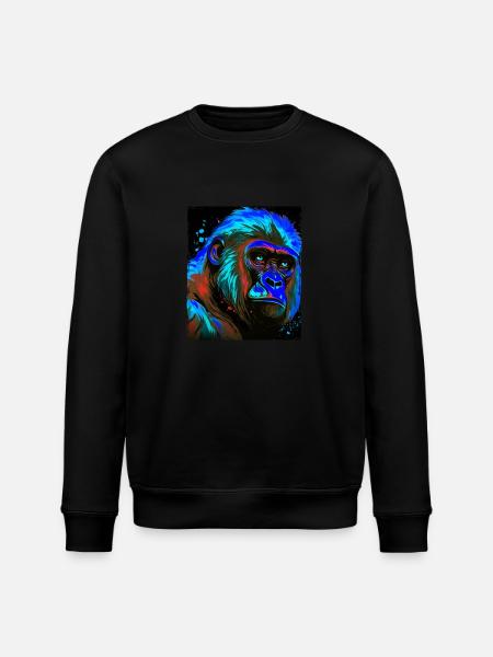 Gorilla Portrait - Stanley/Stella ROLLER Unisex Organic Sweatshirt - black