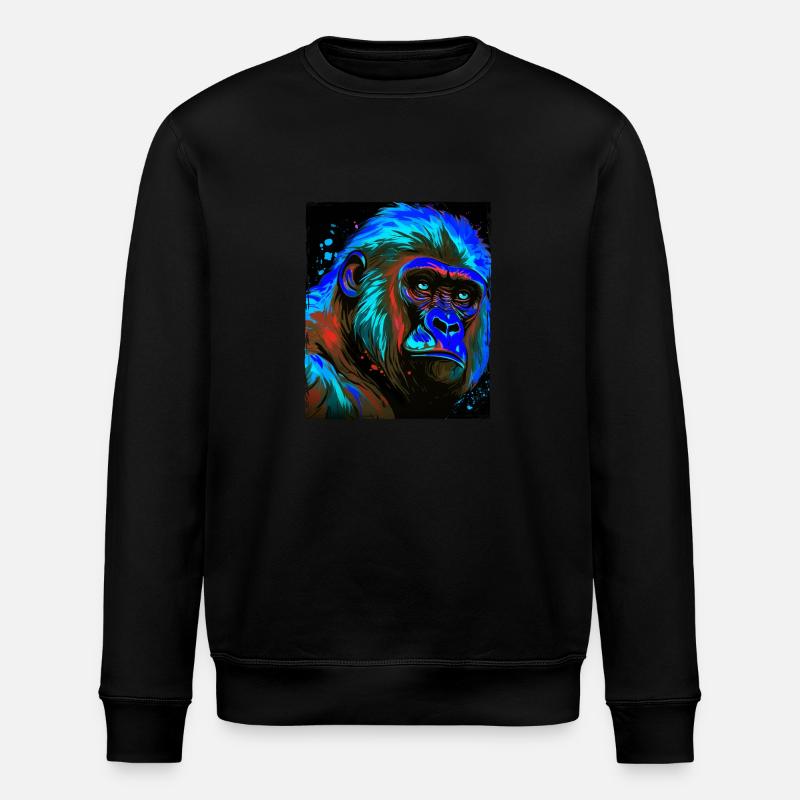 Portrait de gorille - Sweat bio ROLLER Stanley/Stella Unisexe - noir