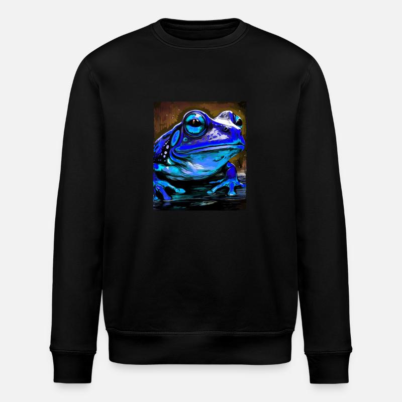 Frog Portrait - Stanley/Stella ROLLER Unisex Organic Sweatshirt - black