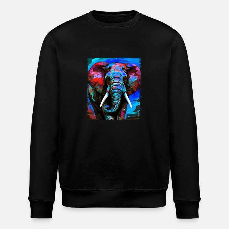 Portrait d’éléphant - Sweat bio ROLLER Stanley/Stella Unisexe - noir