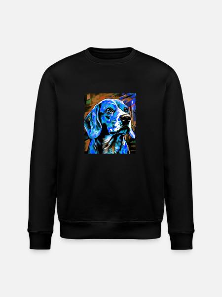 Beagle Dog Portrait - Stanley/Stella ROLLER Unisex Organic Sweatshirt - black