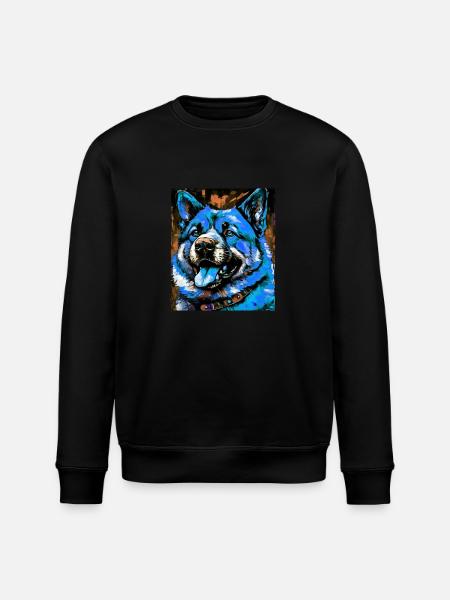Akita Dog Portrait - Stanley/Stella ROLLER Unisex Organic Sweatshirt - black