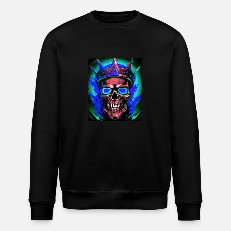 Skull King Crown - Stanley/Stella ROLLER Unisex Organic Sweatshirt - black