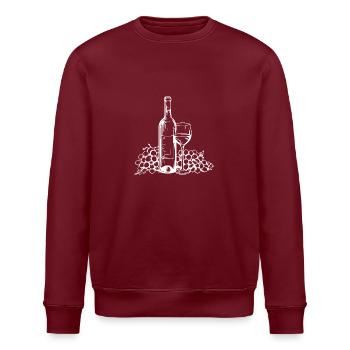 Wine Glass Grapes Wine - Stanley/Stella ROLLER Unisex Organic Sweatshirt - burgundy - Front - Nik (191cm)
