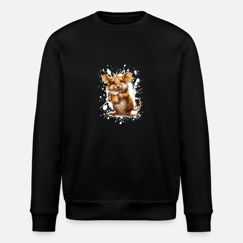 Souris Bière Drôle - Sweat bio ROLLER Stanley/Stella Unisexe - noir