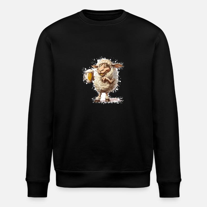 Schaf Bier Lustig - Stanley/Stella Unisex Bio-Sweatshirt ROLLER - Schwarz