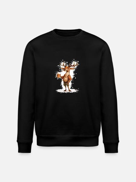 Hirsch Bier Lustig - Stanley/Stella Unisex Bio-Sweatshirt ROLLER - Schwarz