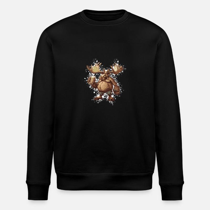 Elch Bier Lustig - Stanley/Stella Unisex Bio-Sweatshirt ROLLER - Schwarz