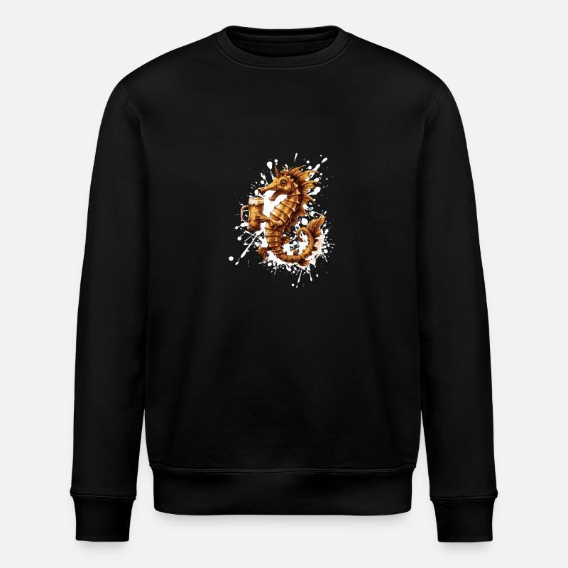 Seepferd Bier Lustig - Stanley/Stella Unisex Bio-Sweatshirt ROLLER - Schwarz