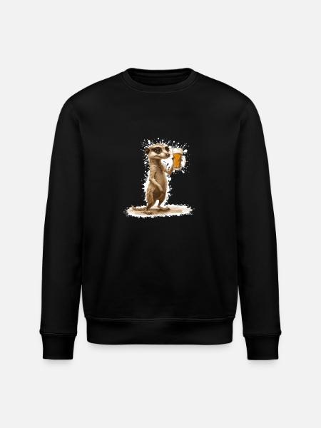 Meerkat Beer Funny - Stanley/Stella ROLLER Unisex Organic Sweatshirt - black