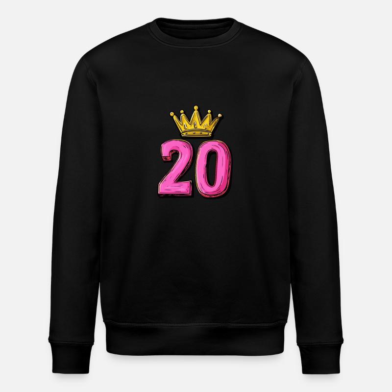 20 Zahl Krone - Stanley/Stella Unisex Bio-Sweatshirt ROLLER - Schwarz