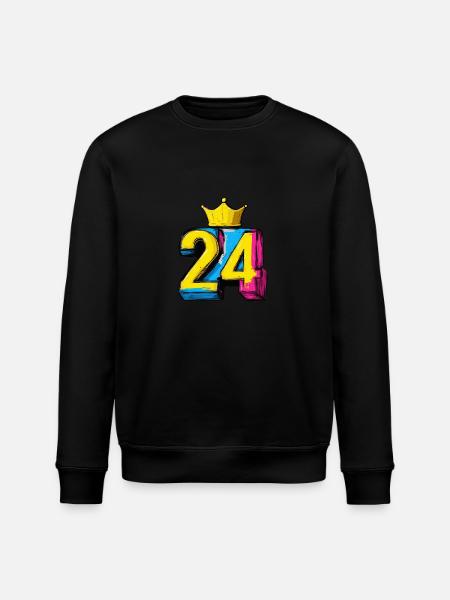 24 Zahl Krone - Stanley/Stella Unisex Bio-Sweatshirt ROLLER - Schwarz