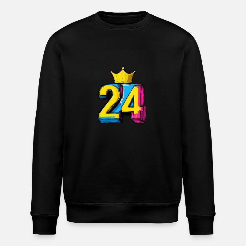 24 Number Crown - Stanley/Stella ROLLER Unisex Organic Sweatshirt - black