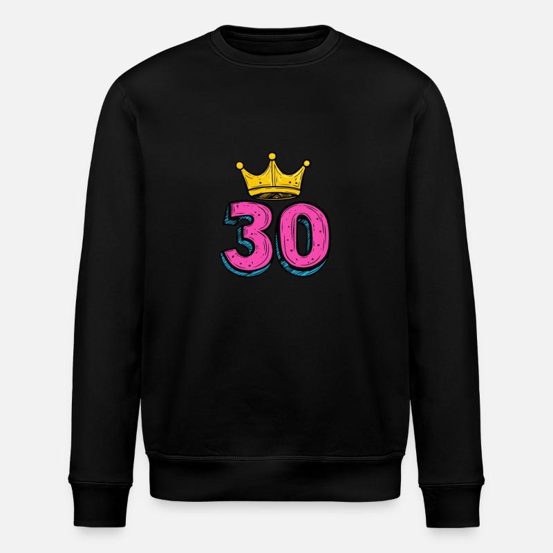 30 Number Crown - Stanley/Stella ROLLER Unisex Organic Sweatshirt - black