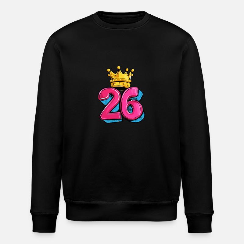 26 Zahl Krone - Stanley/Stella Unisex Bio-Sweatshirt ROLLER - Schwarz