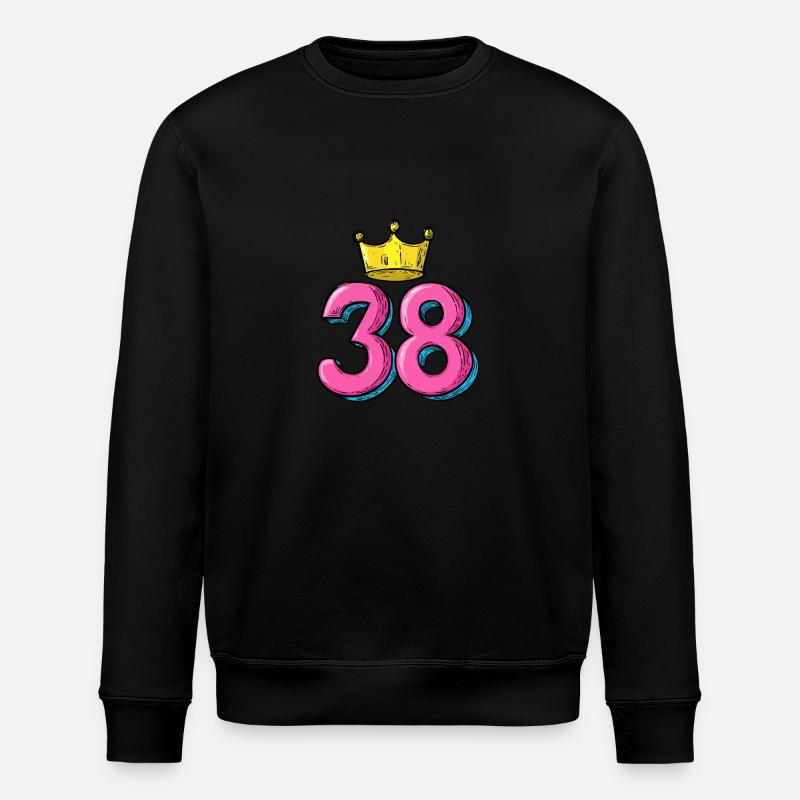 38 Zahl Krone - Stanley/Stella Unisex Bio-Sweatshirt ROLLER - Schwarz