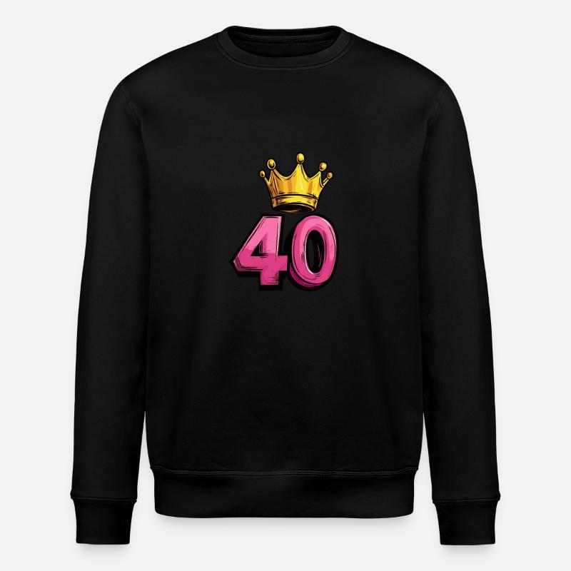 Couronne à 40 chiffres - Sweat bio ROLLER Stanley/Stella Unisexe - noir